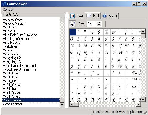 LandlordBG.co.uk Font Viewer Screenshot